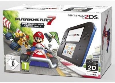 Console 2DS Nintendo Noire et Bleue + Mario Kart 7