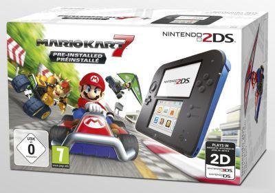 Console 2DS Nintendo Noire et Bleue Mario Kart 7 Console 2DS Nintendo Noire
