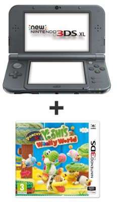 Console Nintendo New 3DS XL Black + POOCHY & YOSHI