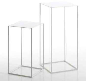 Sellettes gigognes métal laqué (lot de 2) Romy - A
