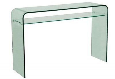 Console fixe WAVE en Verre trempé transparent 2 pl