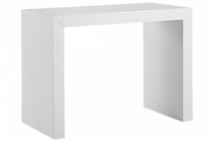 Promo : Table console extensible laquée blanc moti