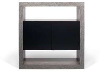 Console finition béton et noir 2 portes L109cm HUDSON Console finition béton et