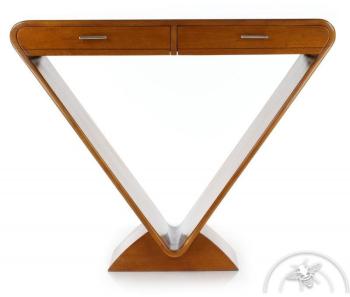 Console design en bois clair double tiroirs - Icon