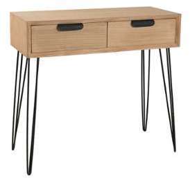 Table console en bois vintage 2 tiroirs longueur 8