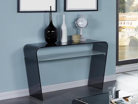 Console KELLY - Verre trempé - Tablette blanche la
