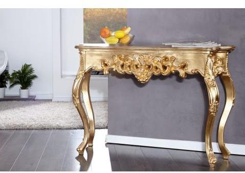 Console Baroque Bianca patiné doré 110 cm