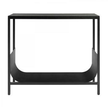 TUB - Table console - noir/chêne poreux laqué/bass