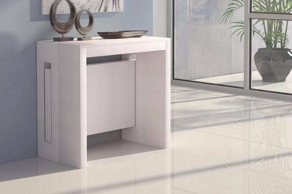 Console extensible GRANDEZZA blanche