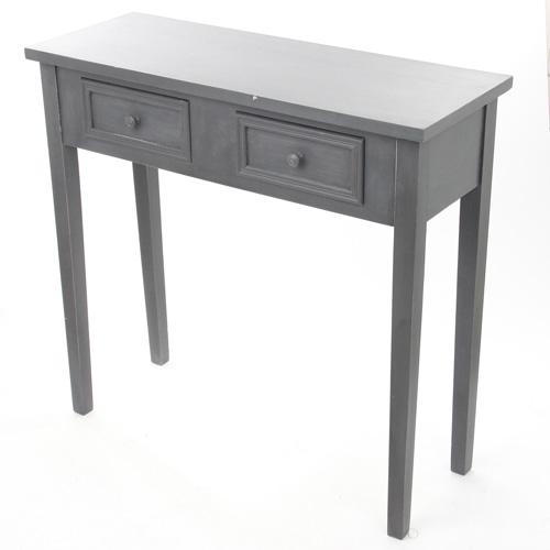 Console Charme - 2 tiroirs - Gris