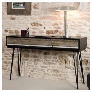 Console industrielle acacia 3 tiroirs Alice