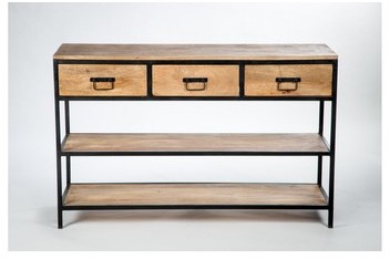 Console métal et bois à tiroir
