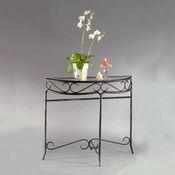 Console REVA L95xP37xH80cm en Fer forgé + verre