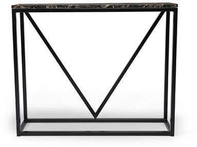 Console dentrée design - Marbre foncé & Métal noi