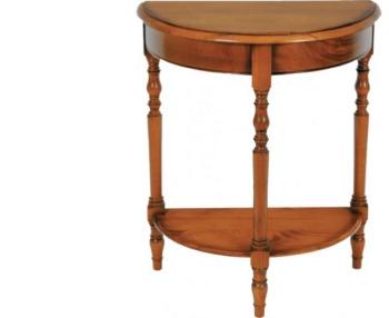 Console demi lune merisier double plateau