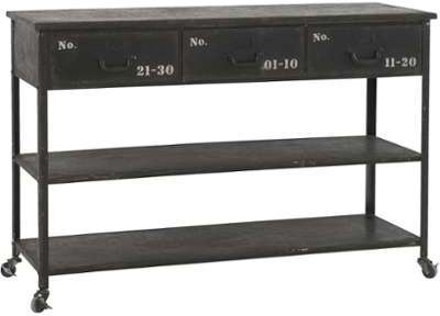 Console Andy 3 Plateaux Métal Bois 130 5 cm Console Andy 3 Plateaux Métal
