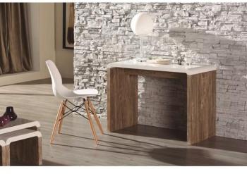 Console design scandinave blanc et bois - Aren Console design scandinave