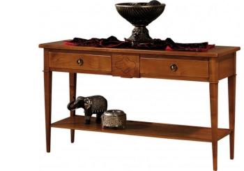 Console merisier 2 tiroirs double plateau