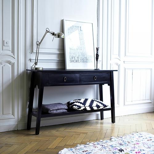Console en acajou noir 130 Thaki black