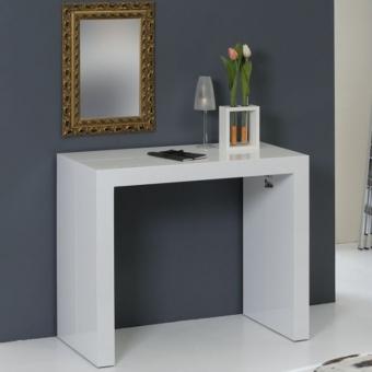 Console extensible en bois blanc ou taupe Eliot, f