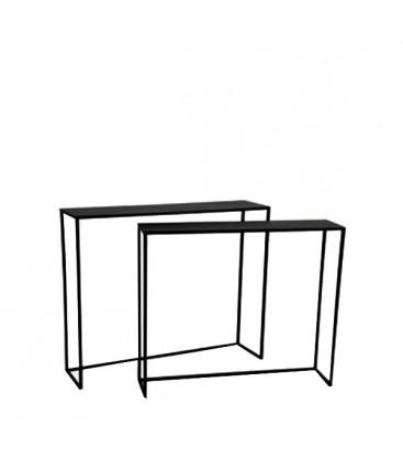 Set de 2 Consoles Gigognes en Métal Noir