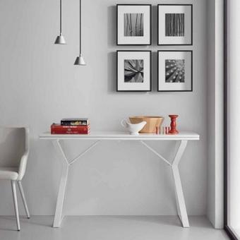 Table console extensible blanche Atik, de design m