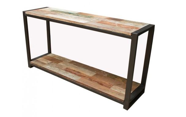 Console en teck et métal style industriel