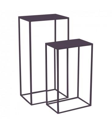 Set de 2 Sellettes/Tables dAppoint en Métal Noir