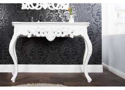Meuble console 110 cm design classique coloris bla