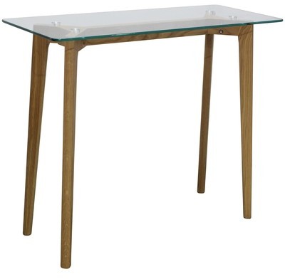 Console bureau design verre et bois scandinave Fio