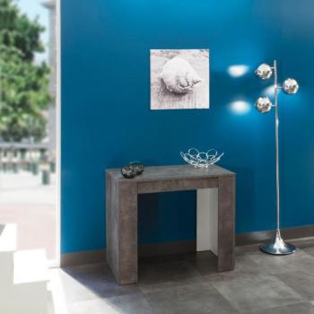 Console ELASTO béton extensible en table repas 10 couverts Console ELASTO béton extensible