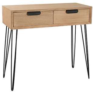 Console 2 tiroirs JADE - bois naturel