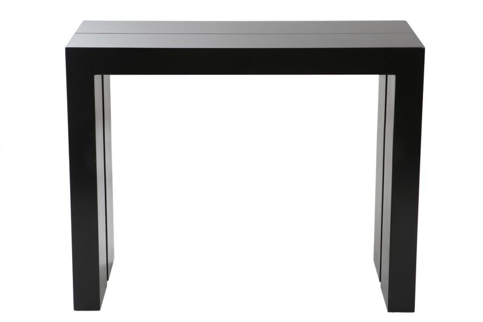 Table console extensible laquée noir mat CALEB
