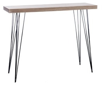 Console en bois et pieds métal - coloris bois