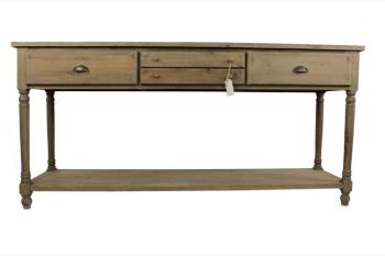 MEUBLE CONSOLE DRAPIER BOIS 4 TIROIRS 183x50x87cm