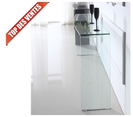 Console design en verre ALINE - Luxe, calme et tra