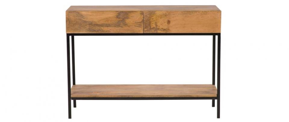 Console-bureau industrielle manguier et métal 110cm Console-bureau industrielle