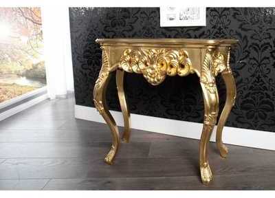 Meuble console 85 cm design classique coloris doré