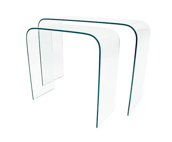 2 Consoles en Verre Transparent 78 cm et 110 cm CA