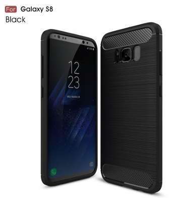 Coque noire effet fibre de carbone pour Galaxy S8 Plus Coque noire effet fibre de