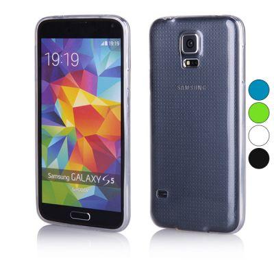 Coque Galaxy S5 silicone transparente (Couleur:Ble