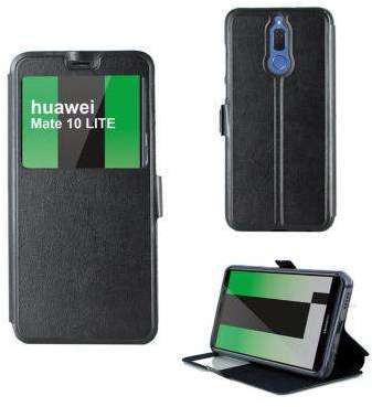 Etui Rabattable Noir Avec Ouverture Ecran pour Huawei Etui Rabattable Noir Avec