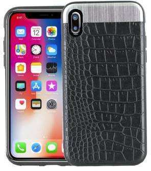 Coque Luxe Métal Rigide Simili Cuir avec Motif Noir Coque Luxe Métal Rigide Simili