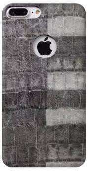 Coque Luxe Rigide Simili Cuir avec Motif Gris Croco Coque Luxe Rigide Simili Cuir