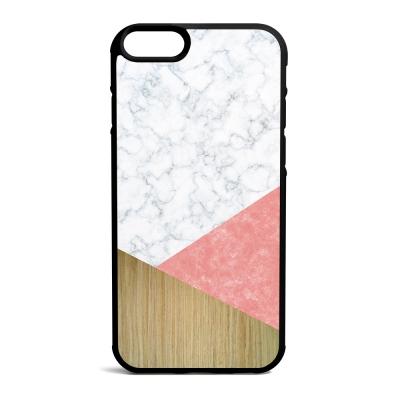 Coque iPhone 7 Marbre Bois et Rose