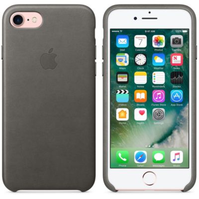 Coque Apple iPhone 7 cuir Gris orage