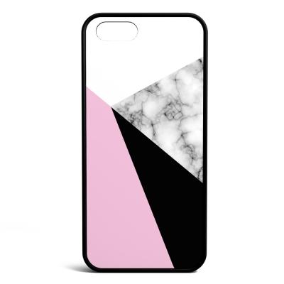 Coque iPhone SE Marbre Rose Noir Blanc