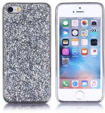 Coque strass gris pour iphone 5 5S SE Coque strass gris pour iphone