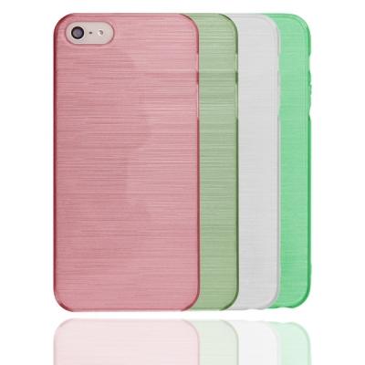 Coque iPhone SE Souple - Effet Métal Brossé (Coule