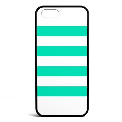 Coque iPhone SE Rayures Turquoises
